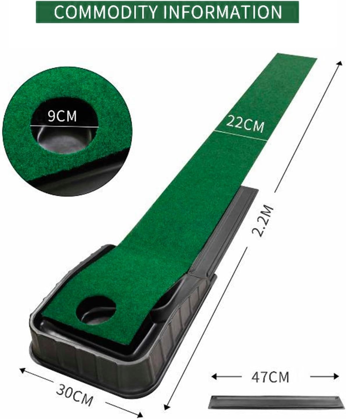 Golf Putting Mat Automatic Ball Return Indoor Outdoor Training Green