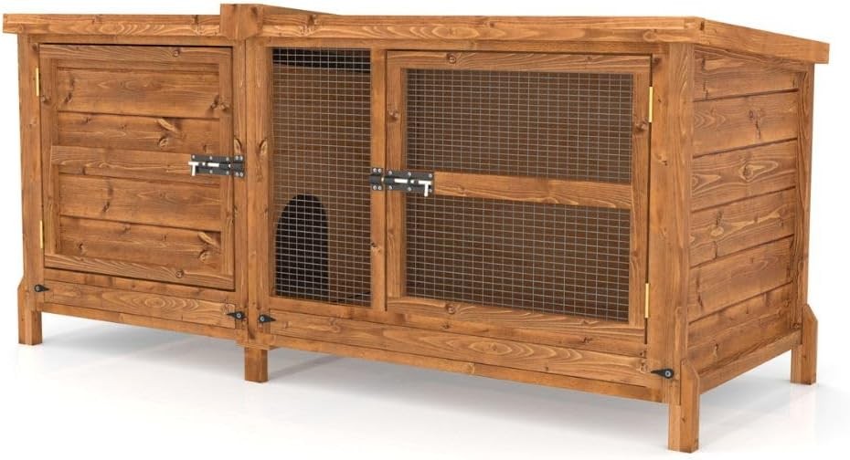 XL Outdoor Rabbit Hutch Wooden Pet House Large Single Tier Secure Cage