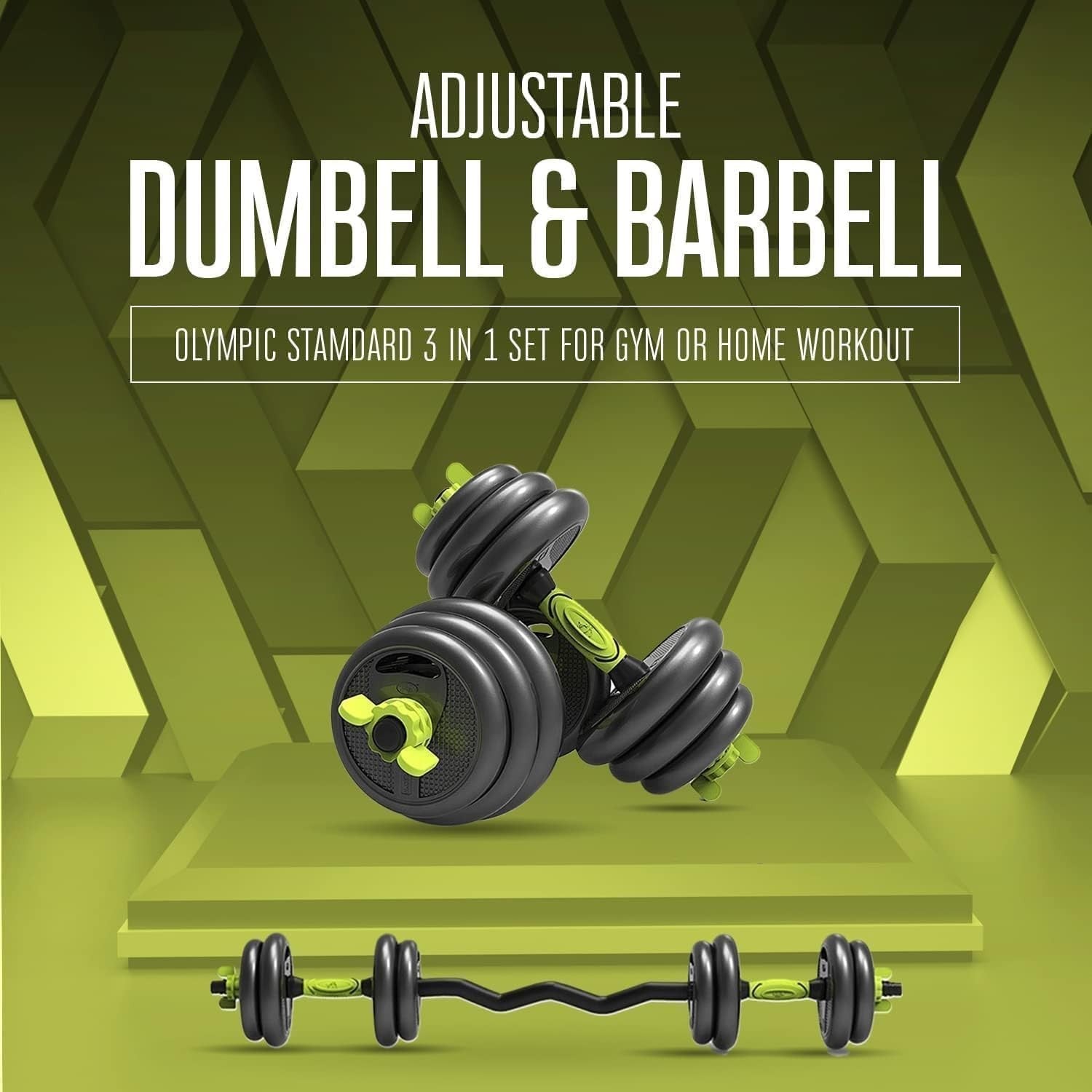 40kg Adjustable 6-in-1 Dumbbell Barbell Kettlebell Push Up Home Gym Set