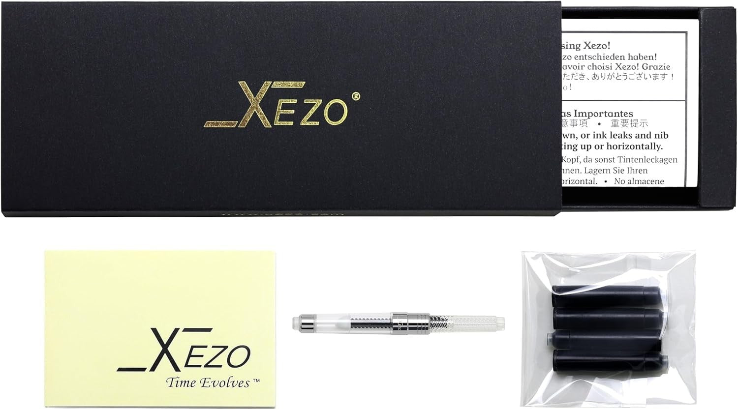 Luxury Fountain Pen White Black Pearl Chrome Extra Fine Smooth Writing