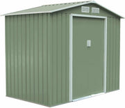 6x8 FT Garden Shed Steel Storage Box with Apex Roof & Double Sliding Doors