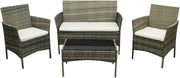 4-Piece Outdoor Rattan Garden Sofa Set with Table & Cushions - Patio Comfort