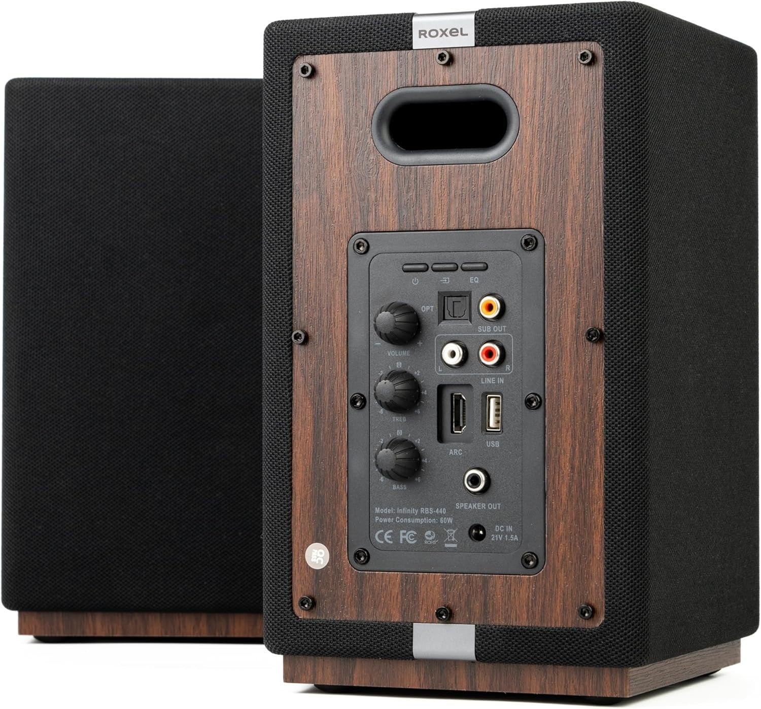 60W Bluetooth 5.3 Bookshelf Speakers HDMI ARC USB Optical Sub Out
