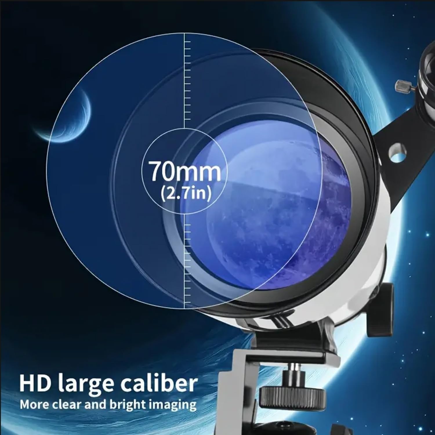 70mm Refractor Telescope 400mm Travel Tripod for Kids & Adults-White