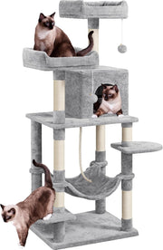 Large Cat Tree Tower 150cm Scratching Condo Hammock Climbing Centre