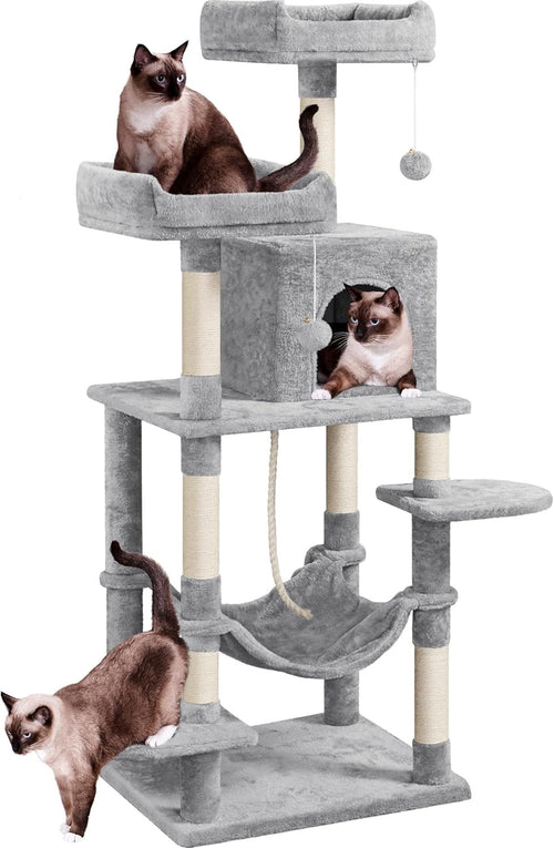 Large Cat Tree Tower 150cm Scratching Condo Hammock Climbing Centre