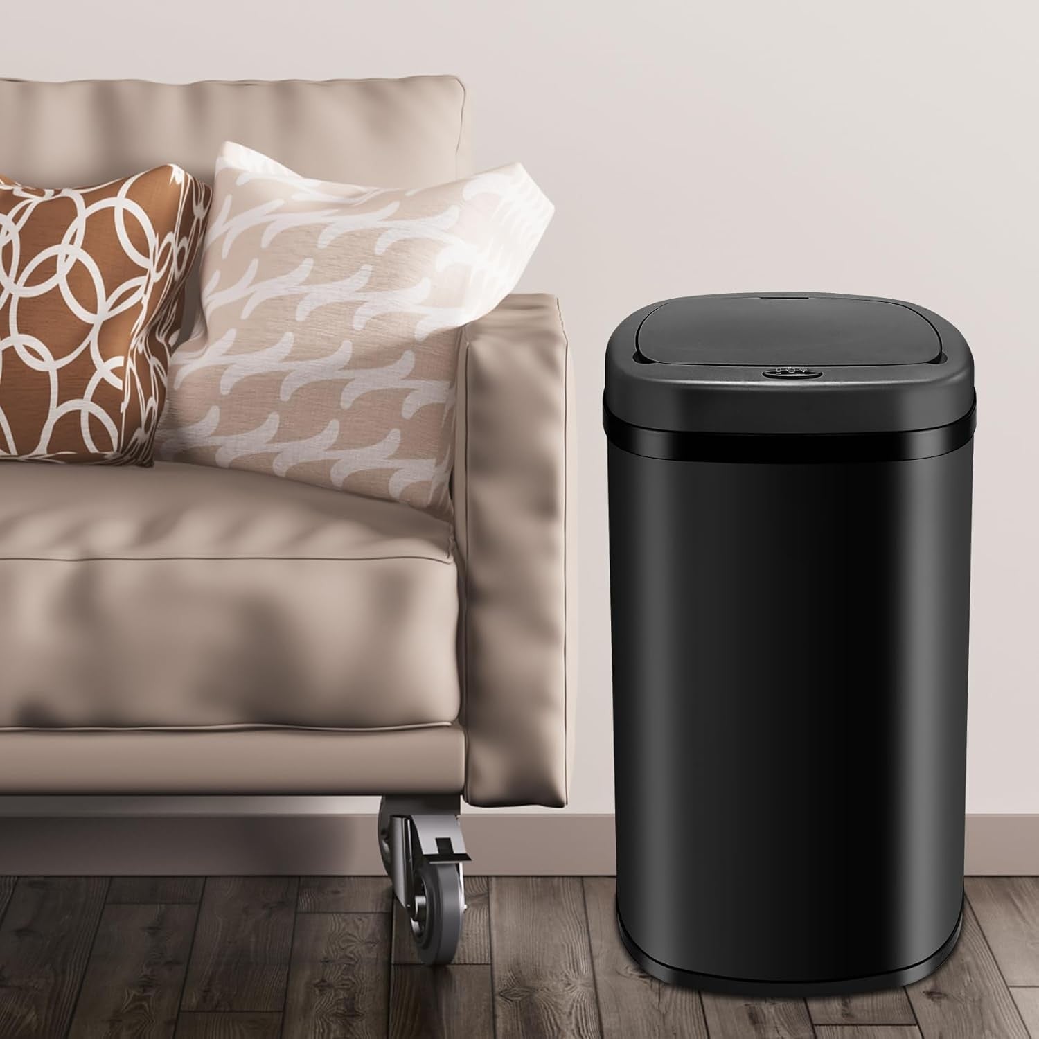 58L Automatic Sensor Kitchen Bin Touchless Stainless Steel Black