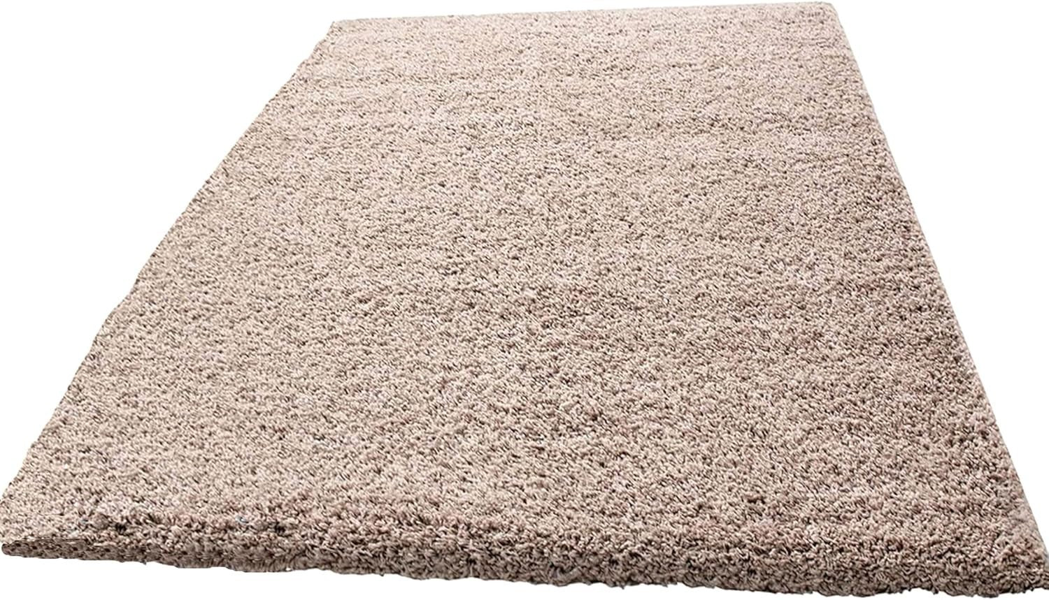 Extra Large Shaggy Rug 160x230cm 5cm Thick Soft High Pile Light Beige Carpet