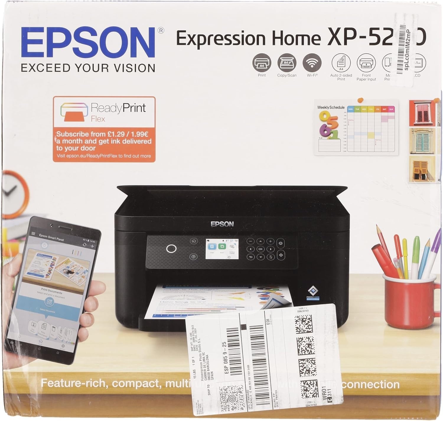 Expression Home XP-5200 Wi-Fi 3-in-1 Printer with Scan & Copy, Black