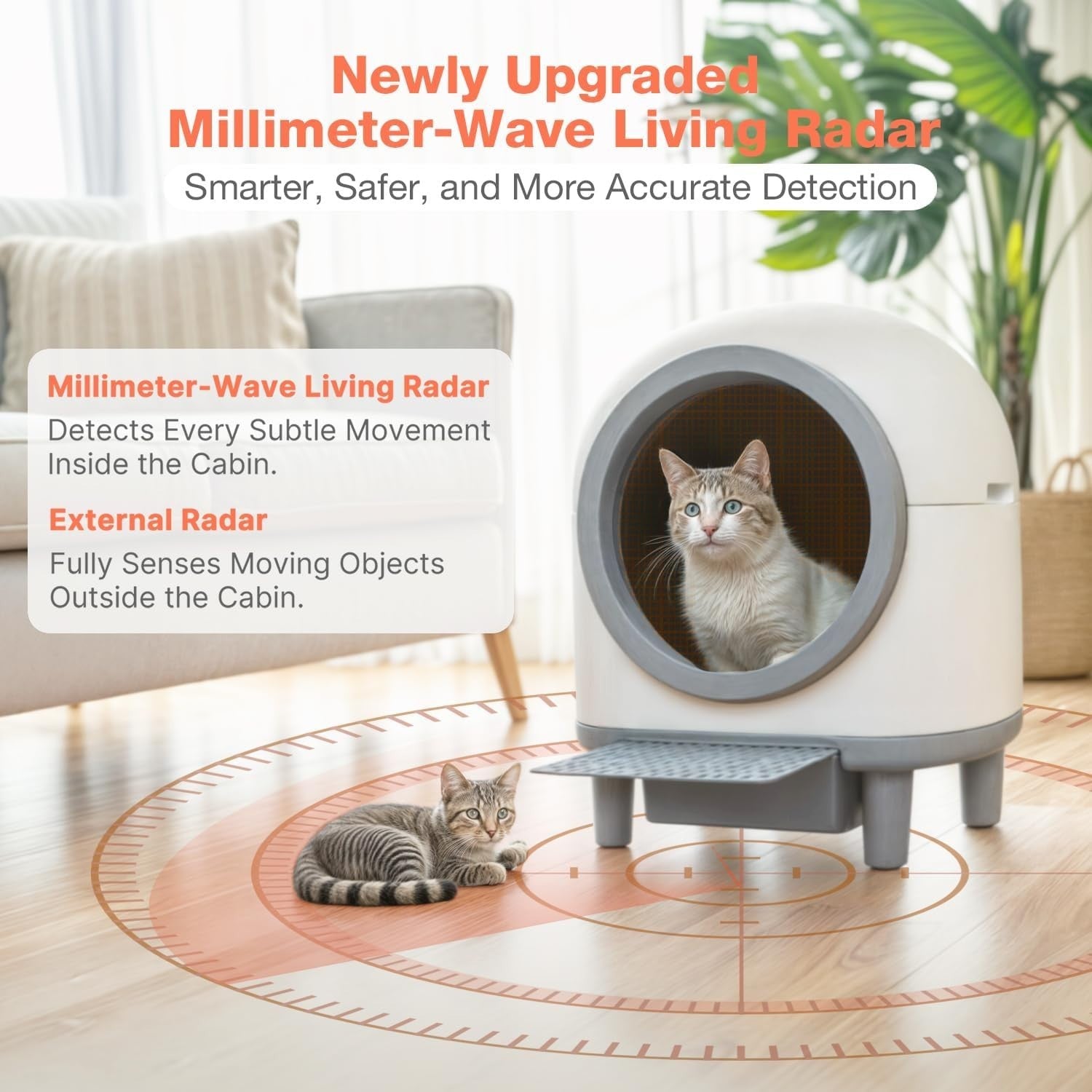 80L Automatic Cat Litter Robot Smart App Control Multi Cat Odor Free