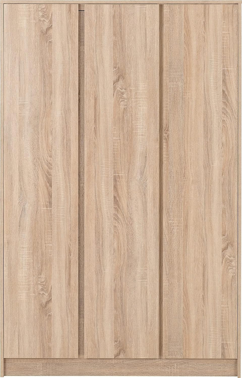 3 Door Sonoma Oak Wardrobe with Anti-Tip Safety & Spacious Storage