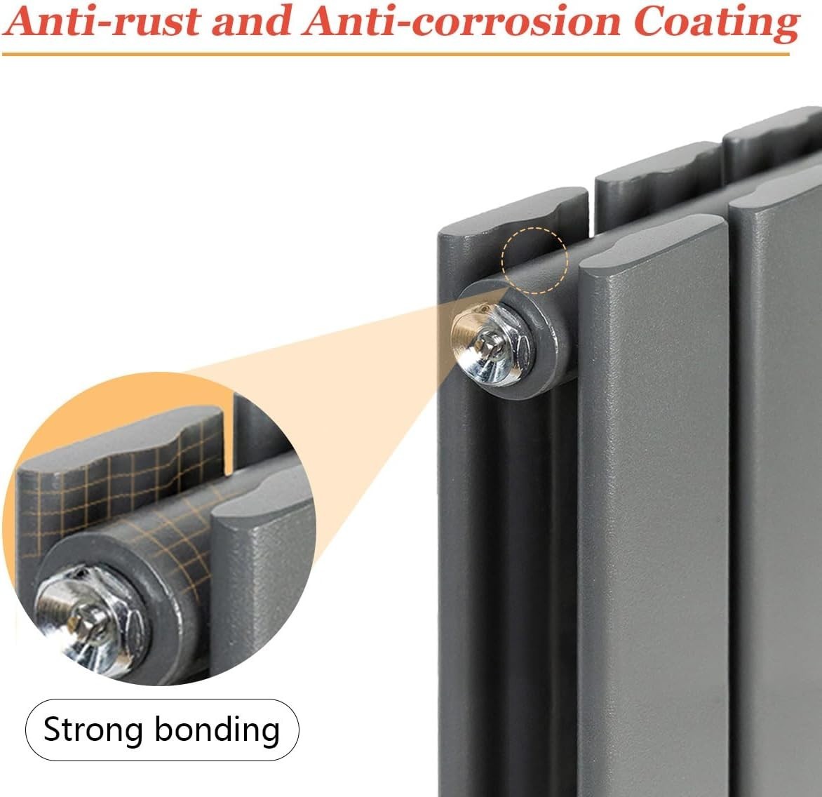Horizontal Anthracite Radiator 600x884mm Double Flat Panel Modern
