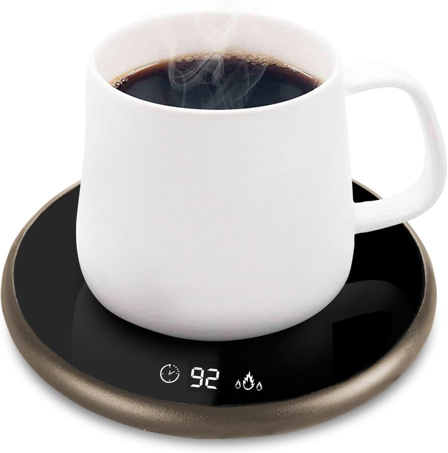 Smart Coffee Mug Warmer – Touch Control, LED Display, Coffee Brown