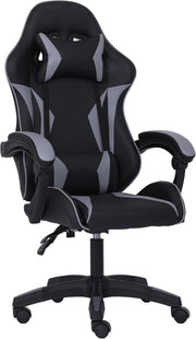 Ergonomic Gaming Chair w/ Lumbar Support Headrest Swivel Grey