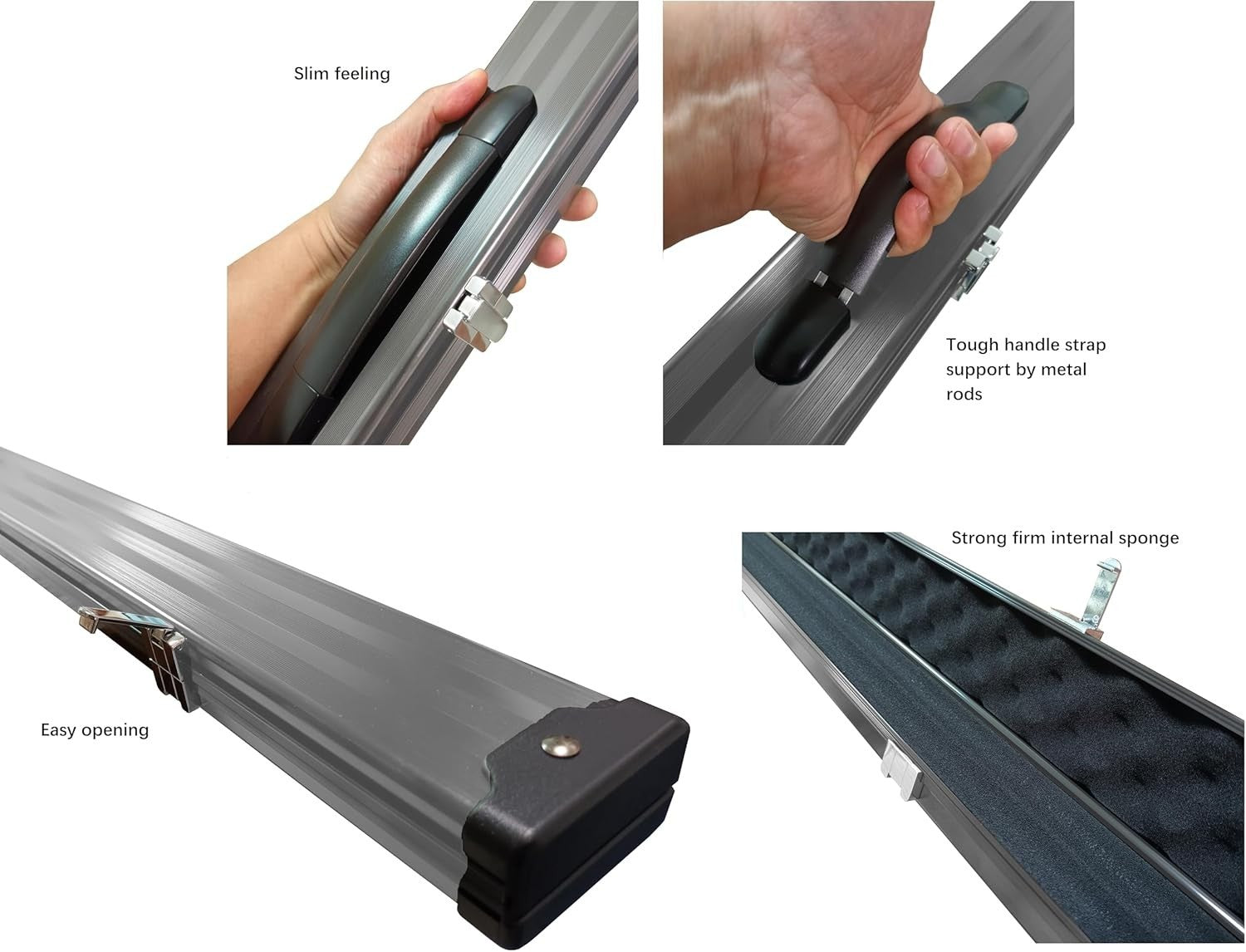 57in One Piece Ash Snooker Pool Cue 9.5mm Tip Extensions Case Set (S)
