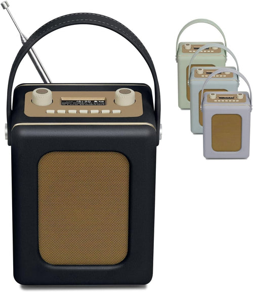Portable DAB+ Digital Radio Bluetooth CR9 Black 20hr Play Dual Alarm