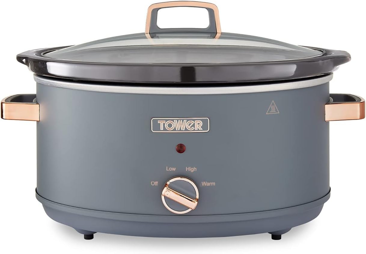 6.5L Large Slow Cooker with Removable Pot, 3 Heat Settings & Cool Handles