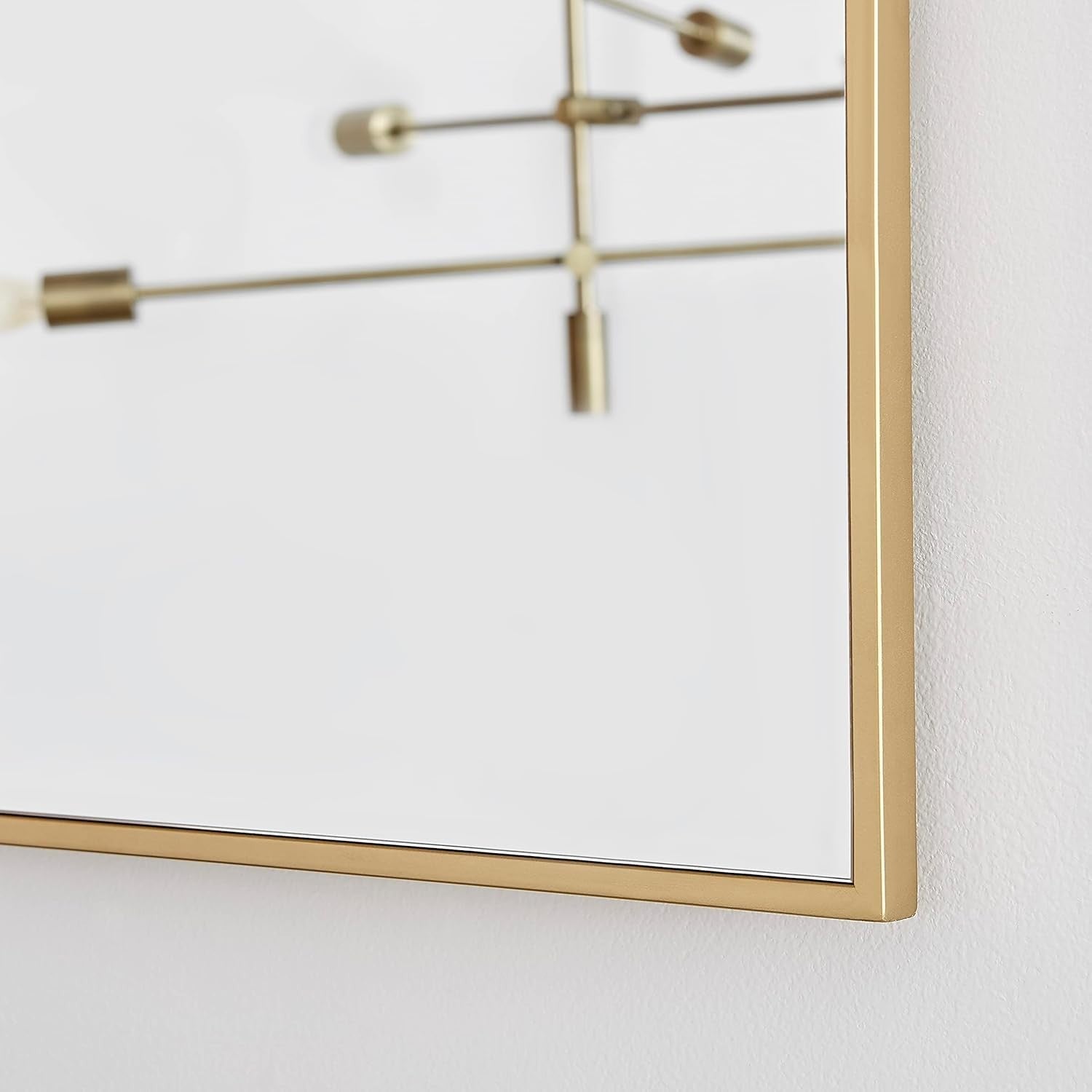 Large Gold Wall Mirror 120x80cm Modern Rectangular Glam for Hall or Lounge