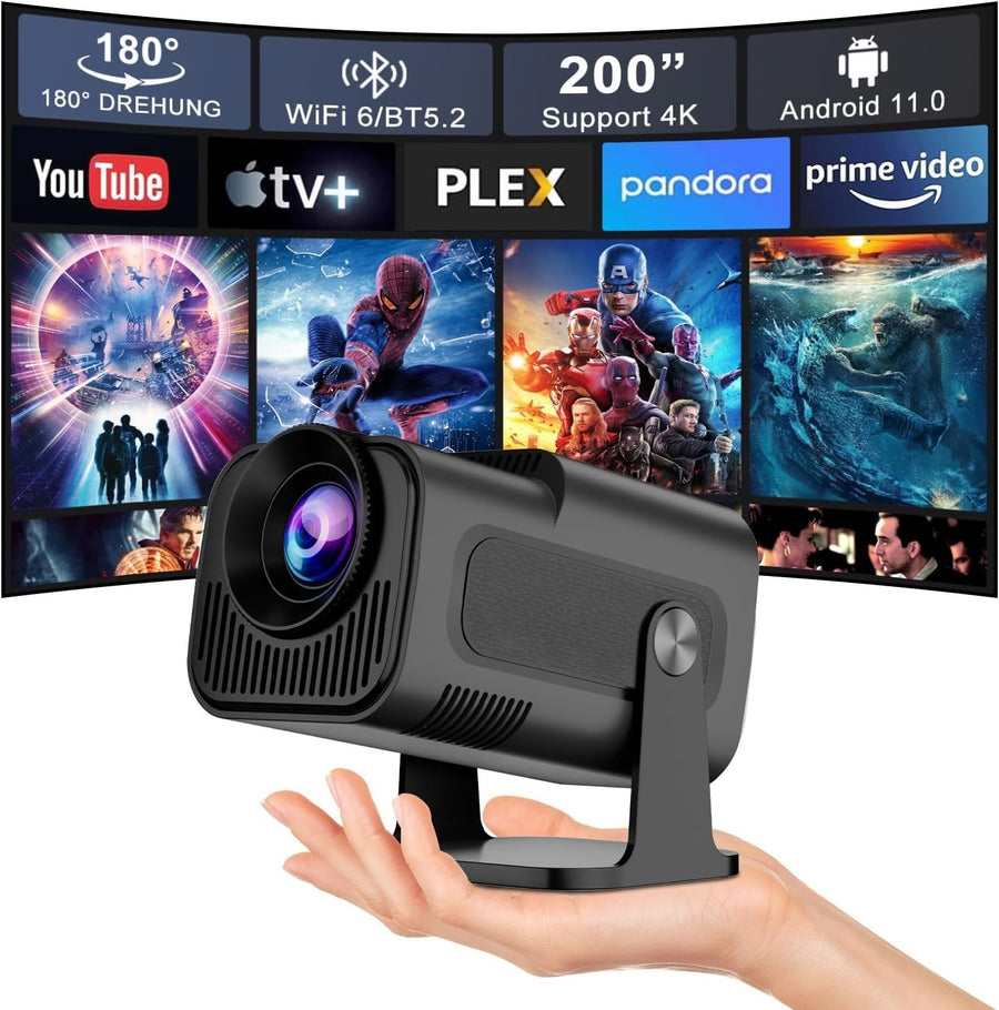 Short Throw Smart Projector 1080P 4K WiFi 6 Bluetooth Android