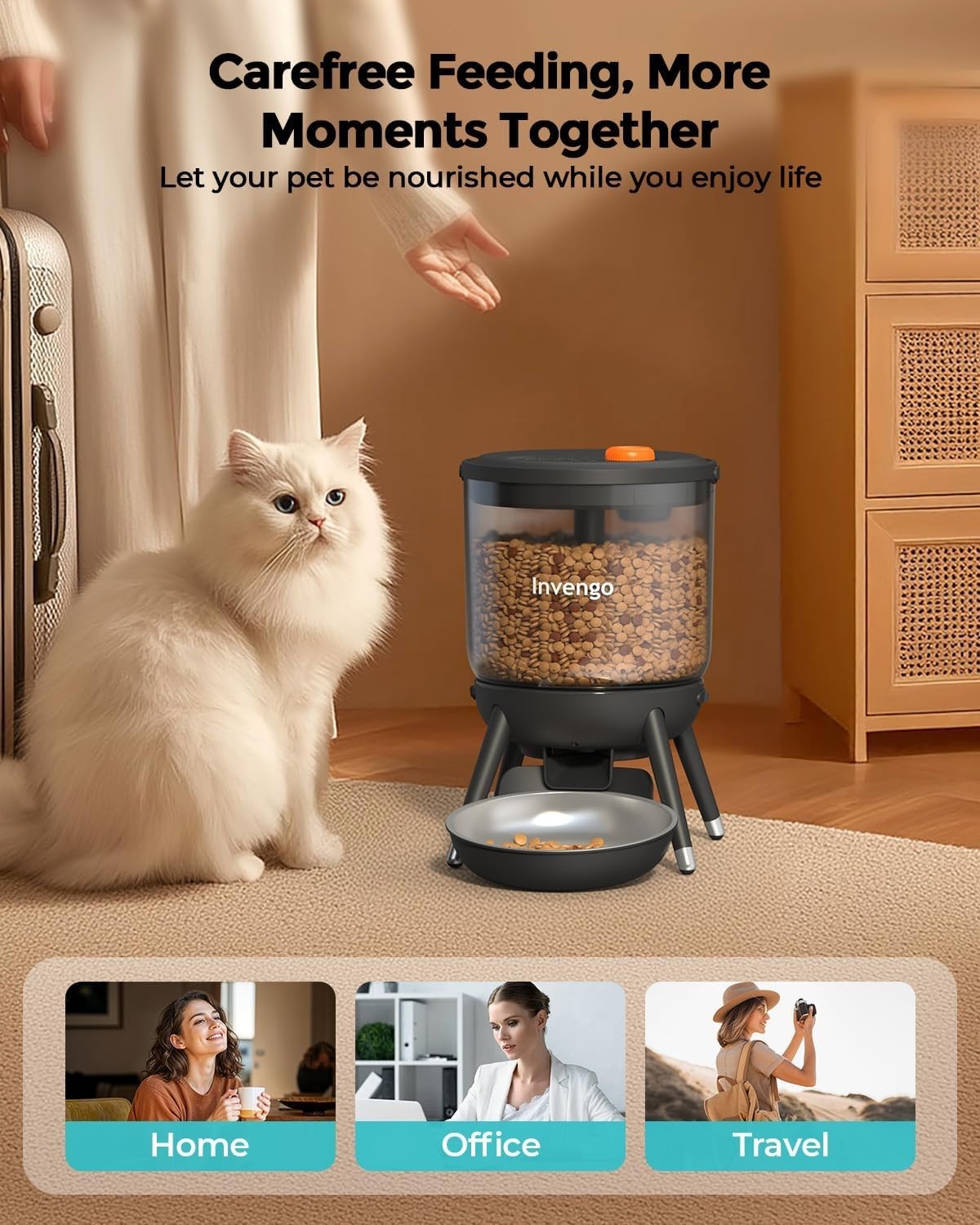Timed Automatic Pet Feeder 3L Food Dispenser Dual Power Control