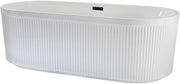 White Freestanding Double Ended Fluted Bath 1700x800mm Black Overflow