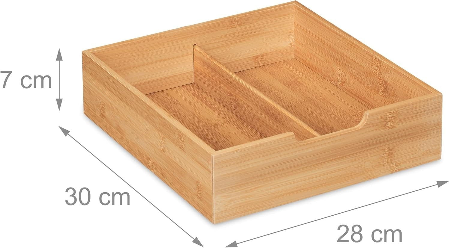 Bamboo Desk Organiser with 3 Drawers & Adjustable Compartments – Office Storage
