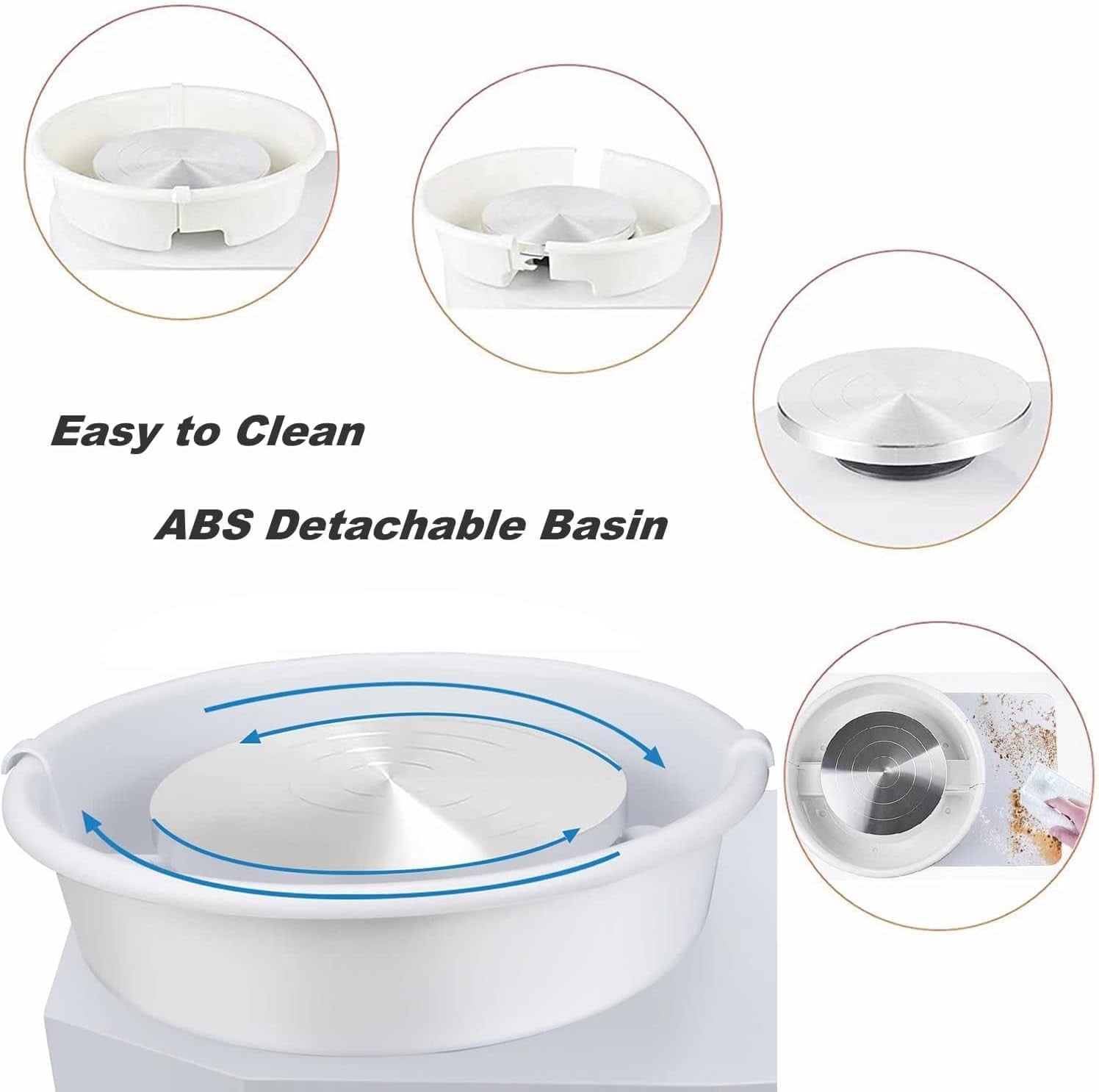 Electric Pottery Wheel 25cm 350W Ceramic Clay Machine with Foot Pedal