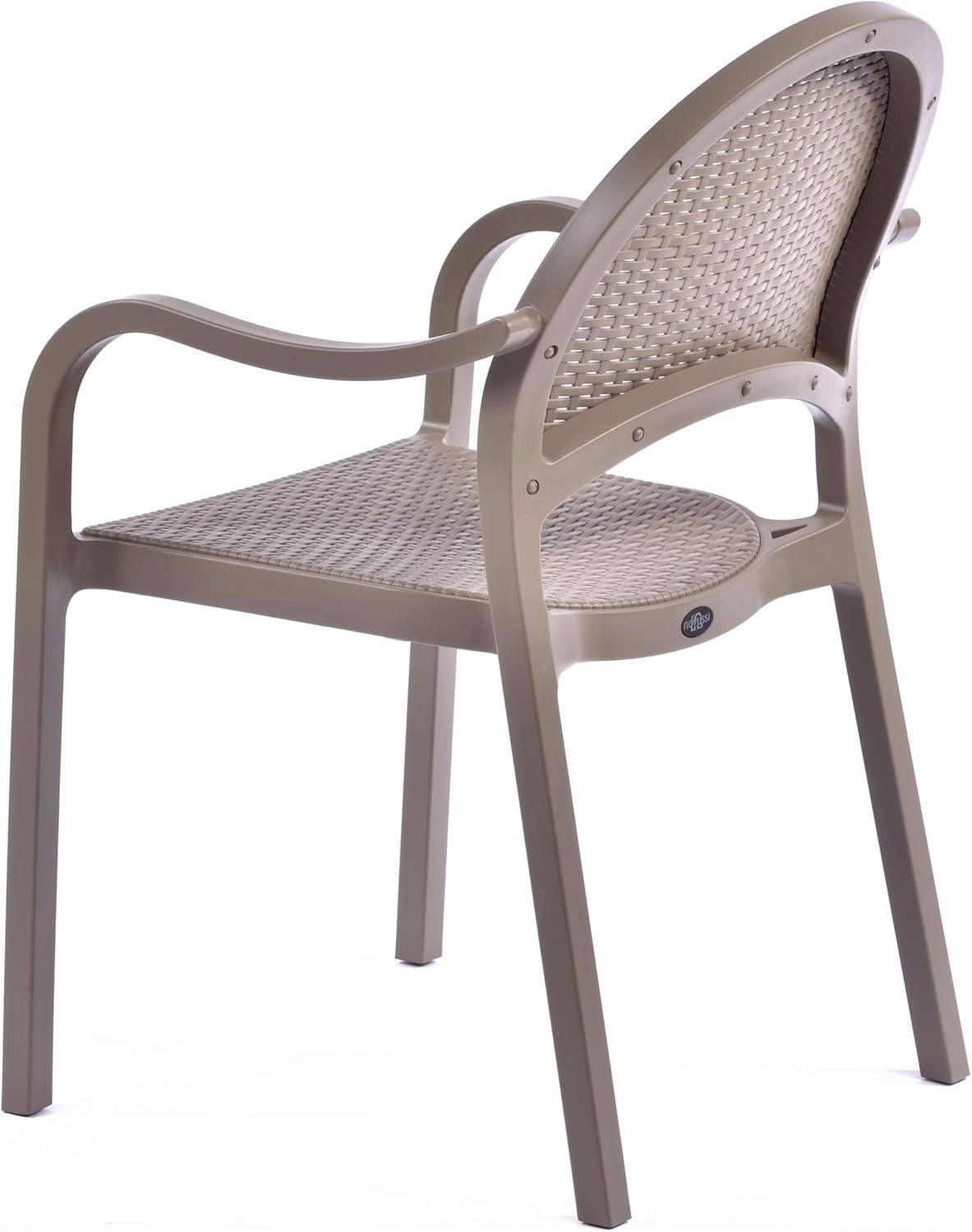 Rattan Effect Garden Armchair Outdoor Patio Chair Stackable Polypropylene
