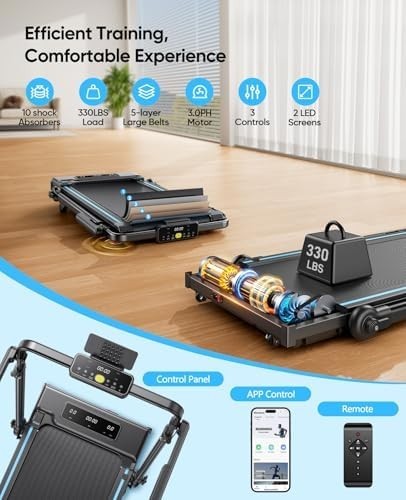 Folding 3.0HP Treadmill 2%-12% Incline 1-12KM/H Home Office Walking Pad