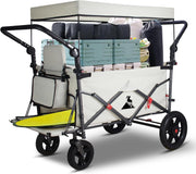 Folding Camping Wagon w Canopy 2 Seats Heavy Duty Beach Garden Cart