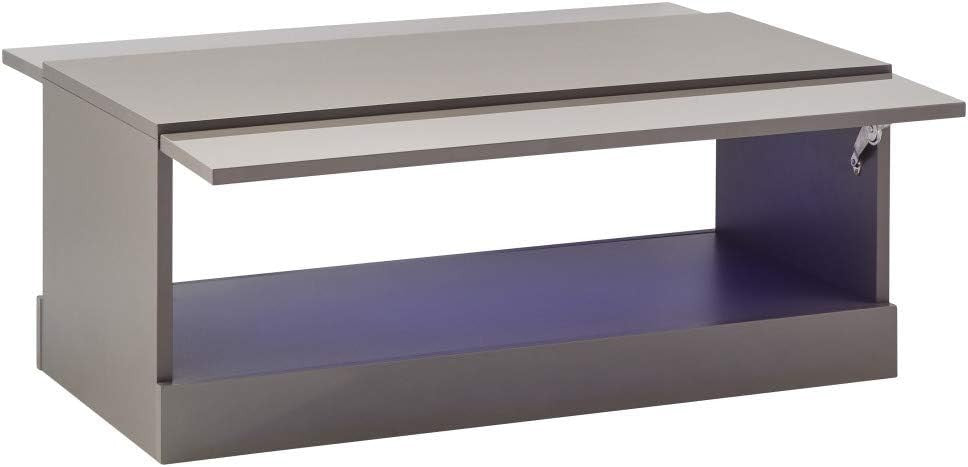 LED Coffee Table with Storage & High Gloss Finish – Modern Grey TV Unit