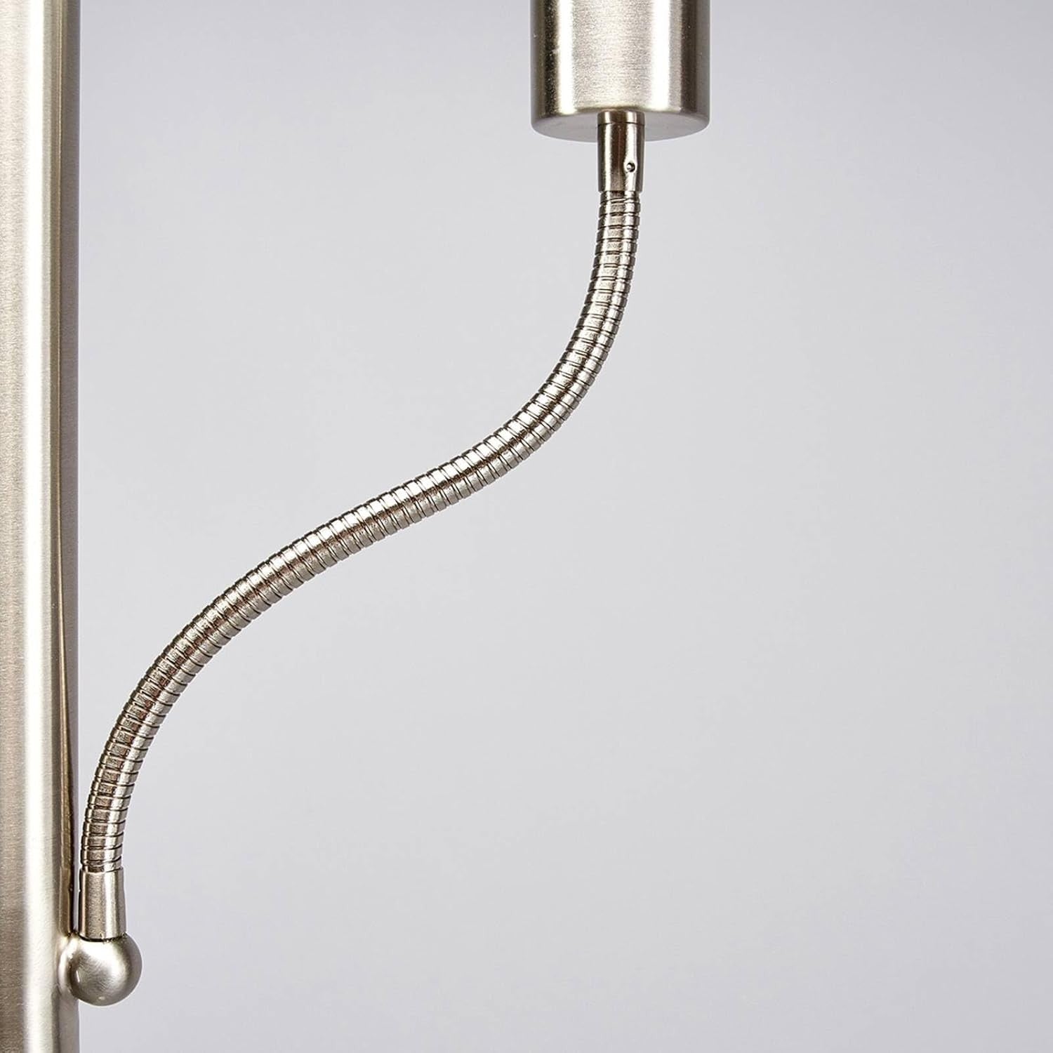 Modern Silver Floor Lamp with Reading Light Twin Head E27 Living Room