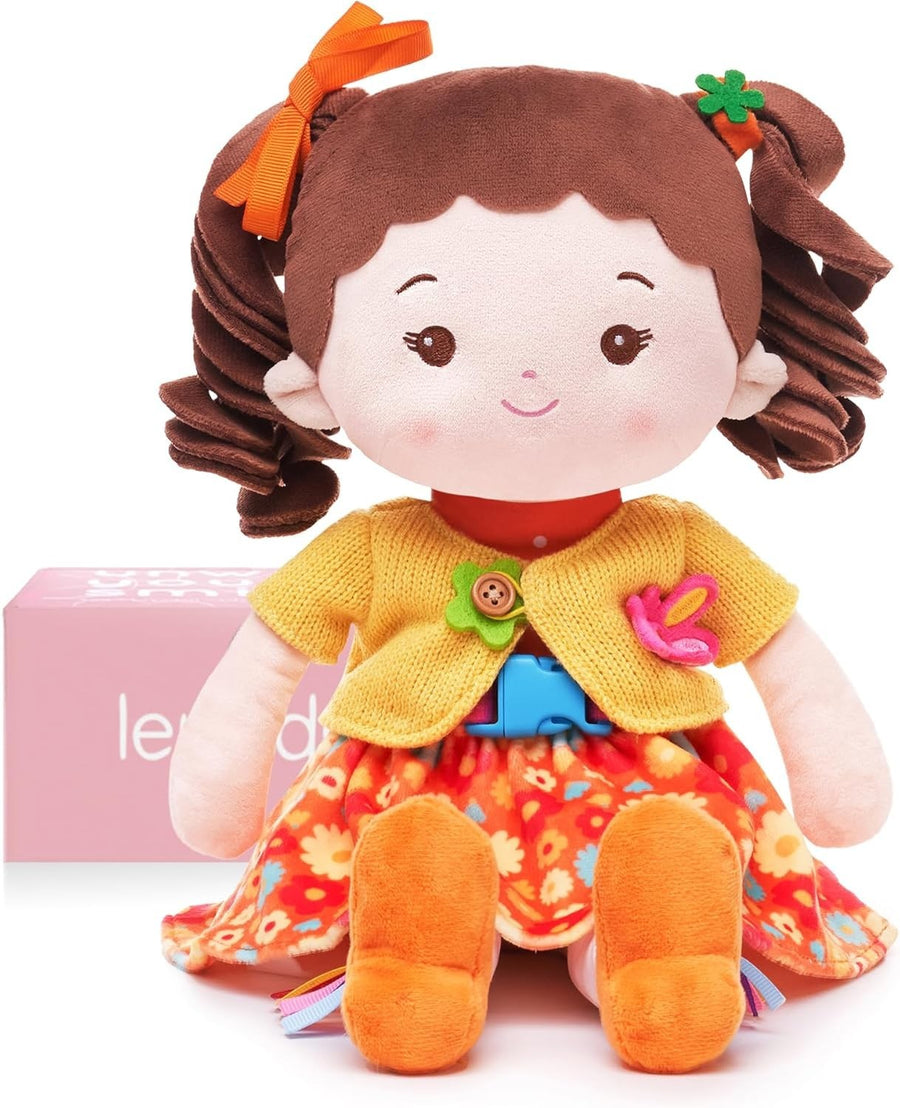 Busy Montessori Plush Doll 16in Learning Sensory Toy for Toddlers