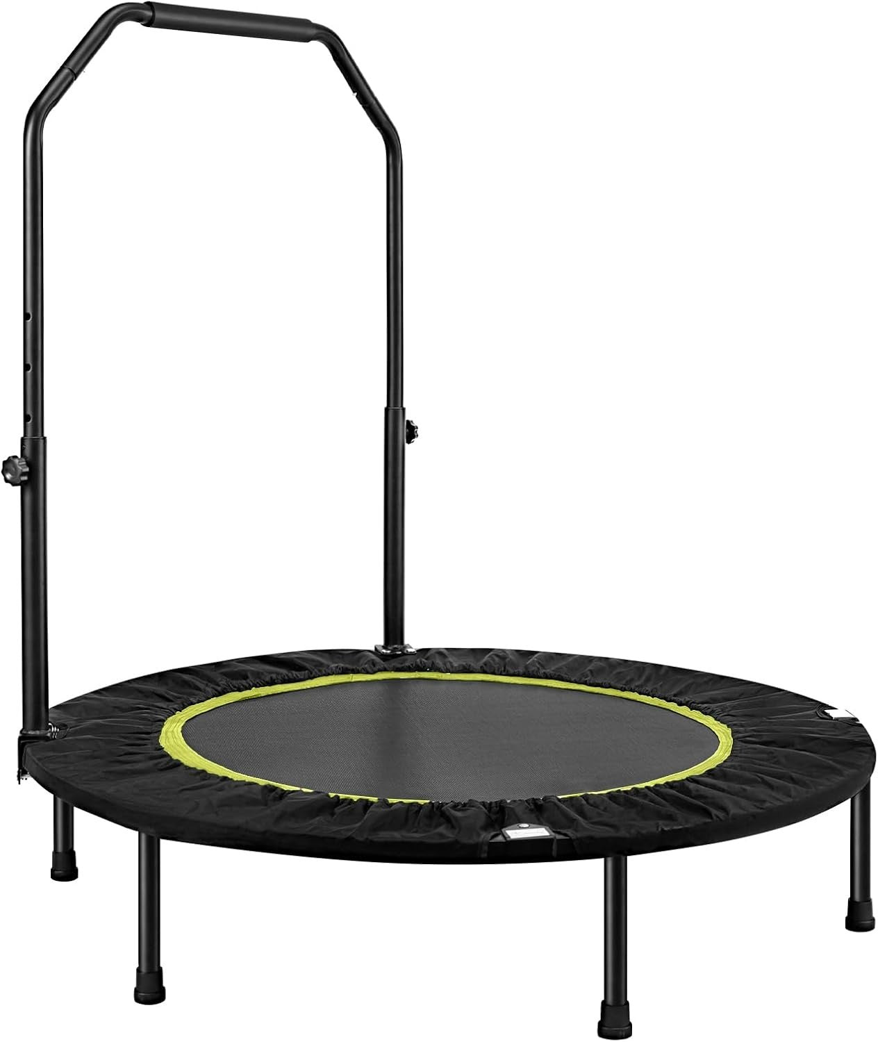 Heavy Duty Foldable Mini Trampoline Adjustable Handle Indoor Workout 220KG