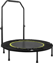 Heavy Duty Foldable Mini Trampoline Adjustable Handle Indoor Workout 220KG