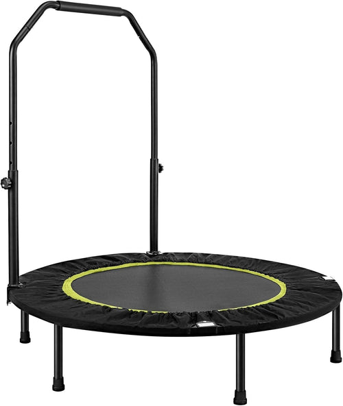 Heavy Duty Foldable Mini Trampoline Adjustable Handle Indoor Workout 220KG