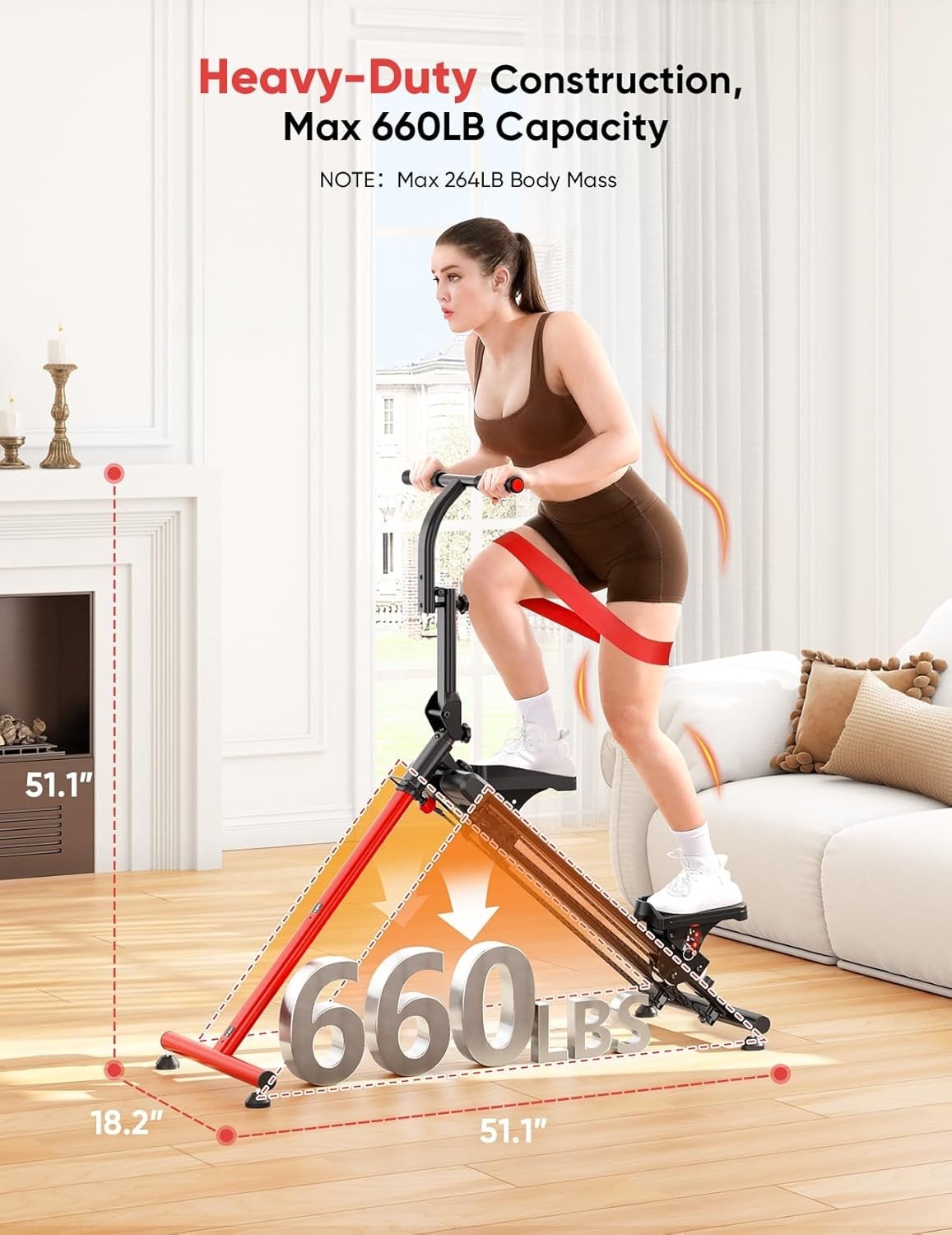 Foldable Stair Stepper w/ 3 Training Modes, Oversized Pedals & LCD Monitor