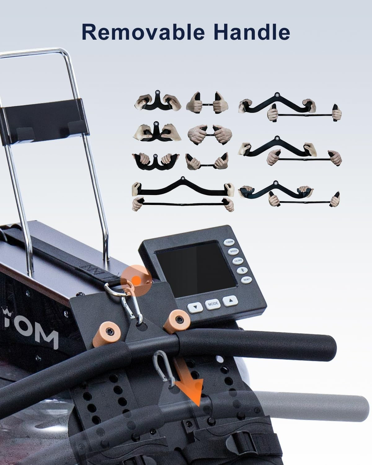 Foldable Oak Wood Water Rowing Machine Bluetooth TM3 Display Home Rower 182KG