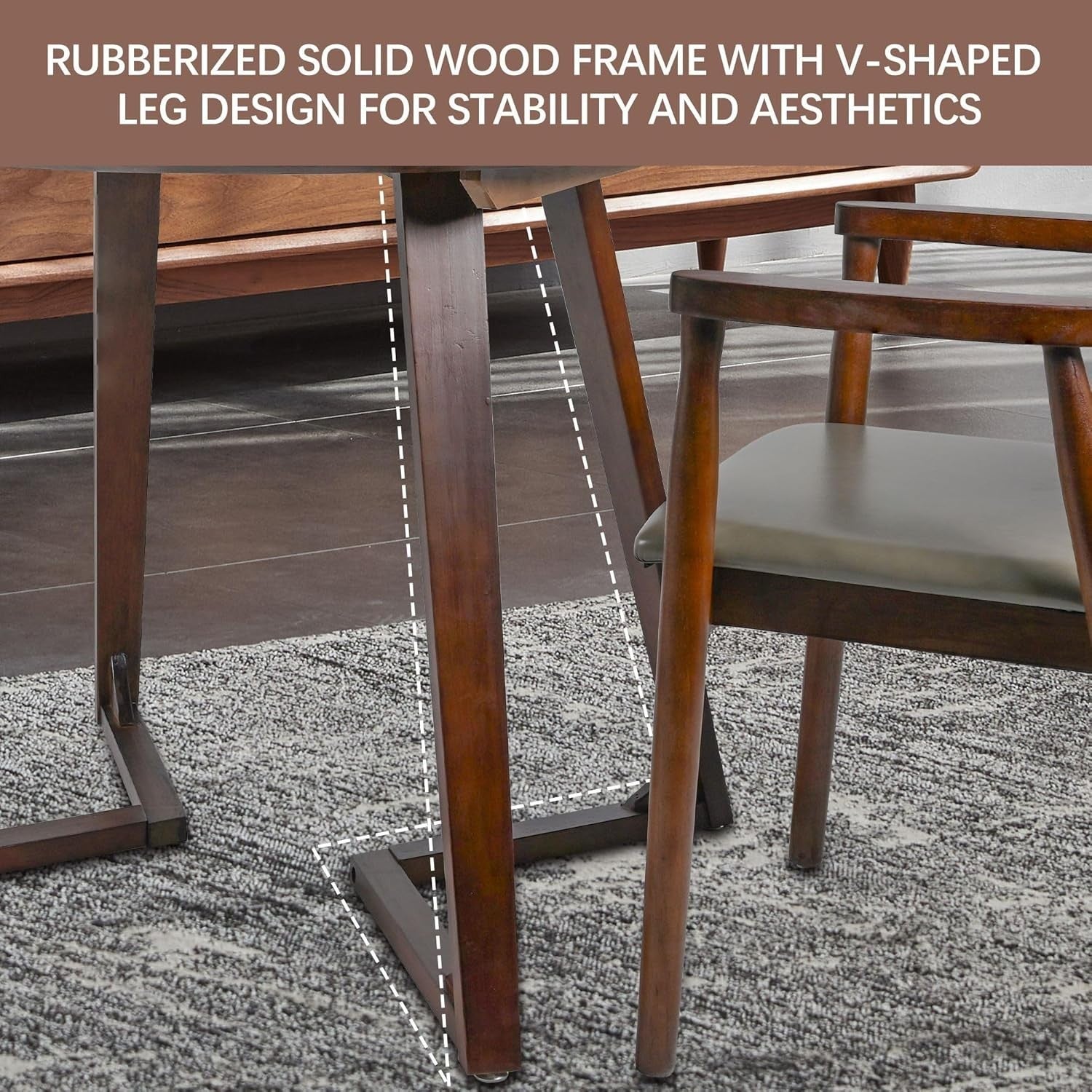 80cm Solid Wood Round Dining Table – Mid-Century Space-Saving Kitchen