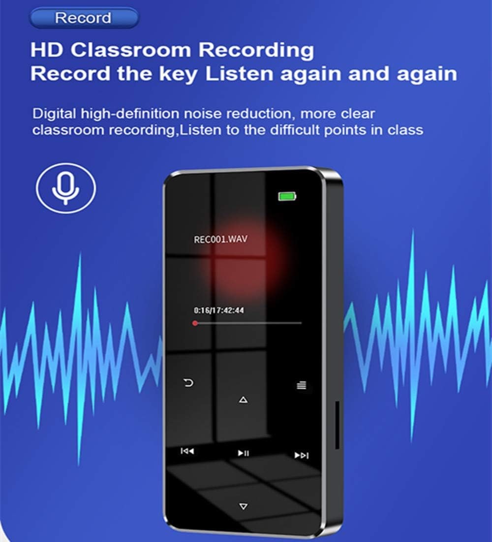 32GB Bluetooth 5.0 MP3 Player 1.8" Screen FM Radio Black