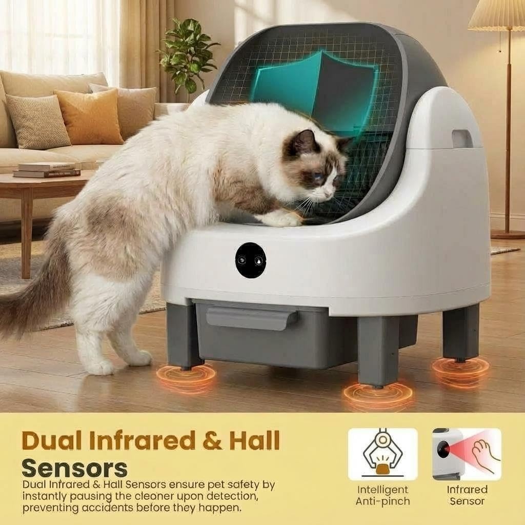 Self Cleaning Cat Litter Box APP Control Smart Auto Multi Cat XL