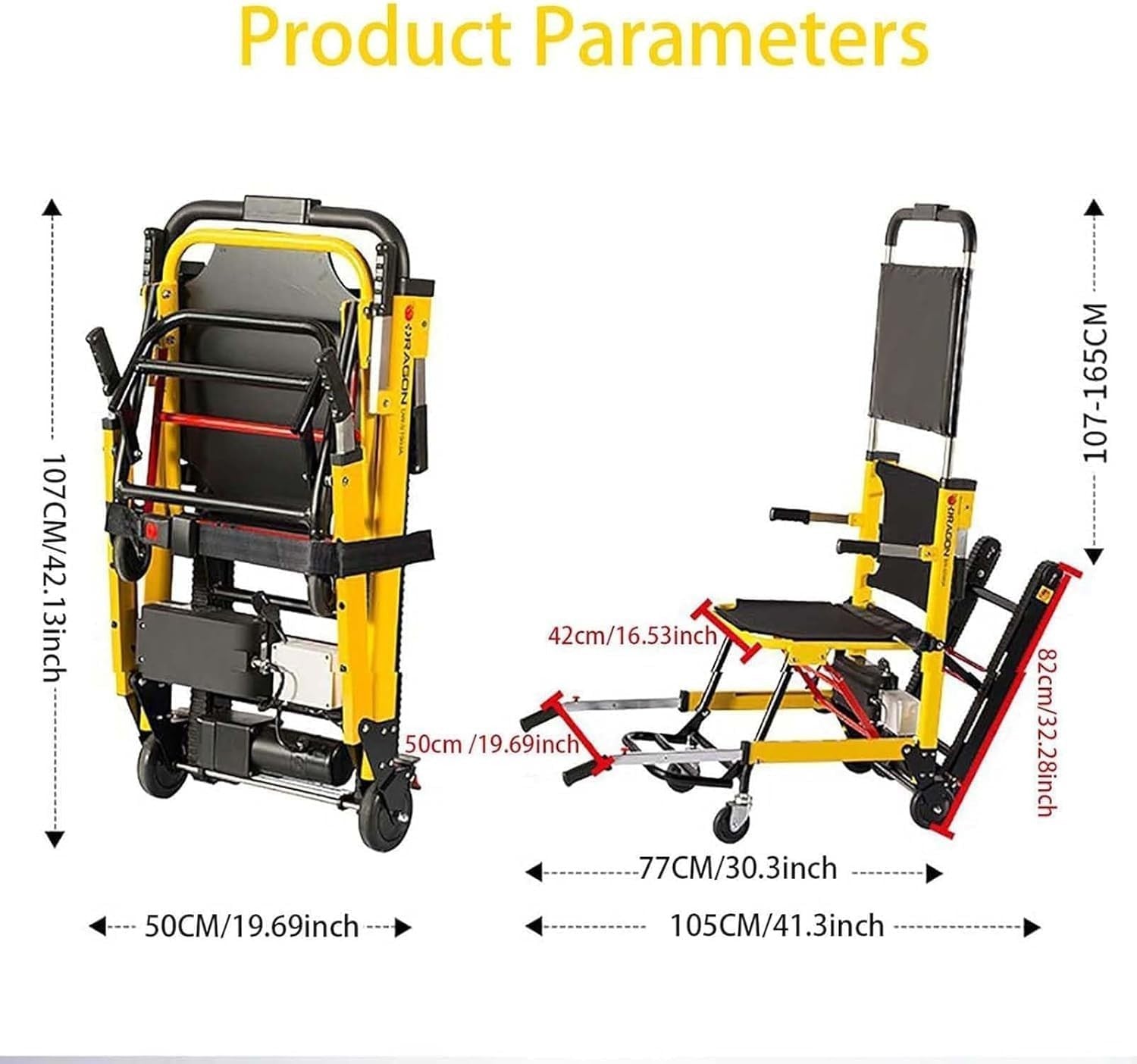 Electric Folding Stair Lift Chair Portable Mobility Climber 380lb Capacity
