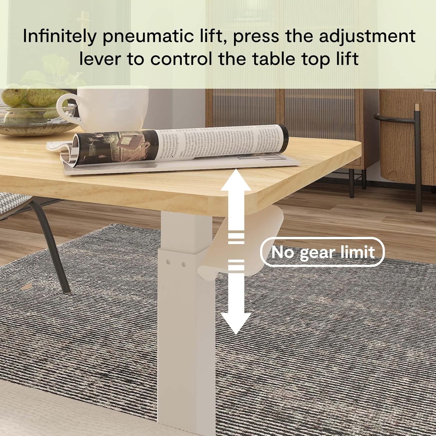 Adjustable Standing Desk Overbed Sit Stand Laptop Table Wood Top 60x40cm