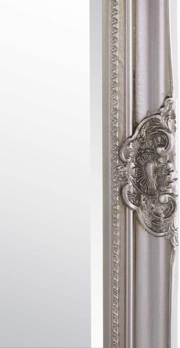 Large Silver Full Length Wall Mirror Ornate Vintage 168x76cm Bevelled