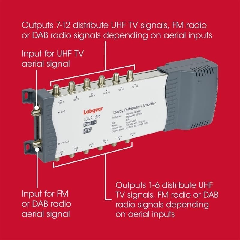 TV & Radio Signal Booster 12 Output DigiLink LDL212R Professional Amp