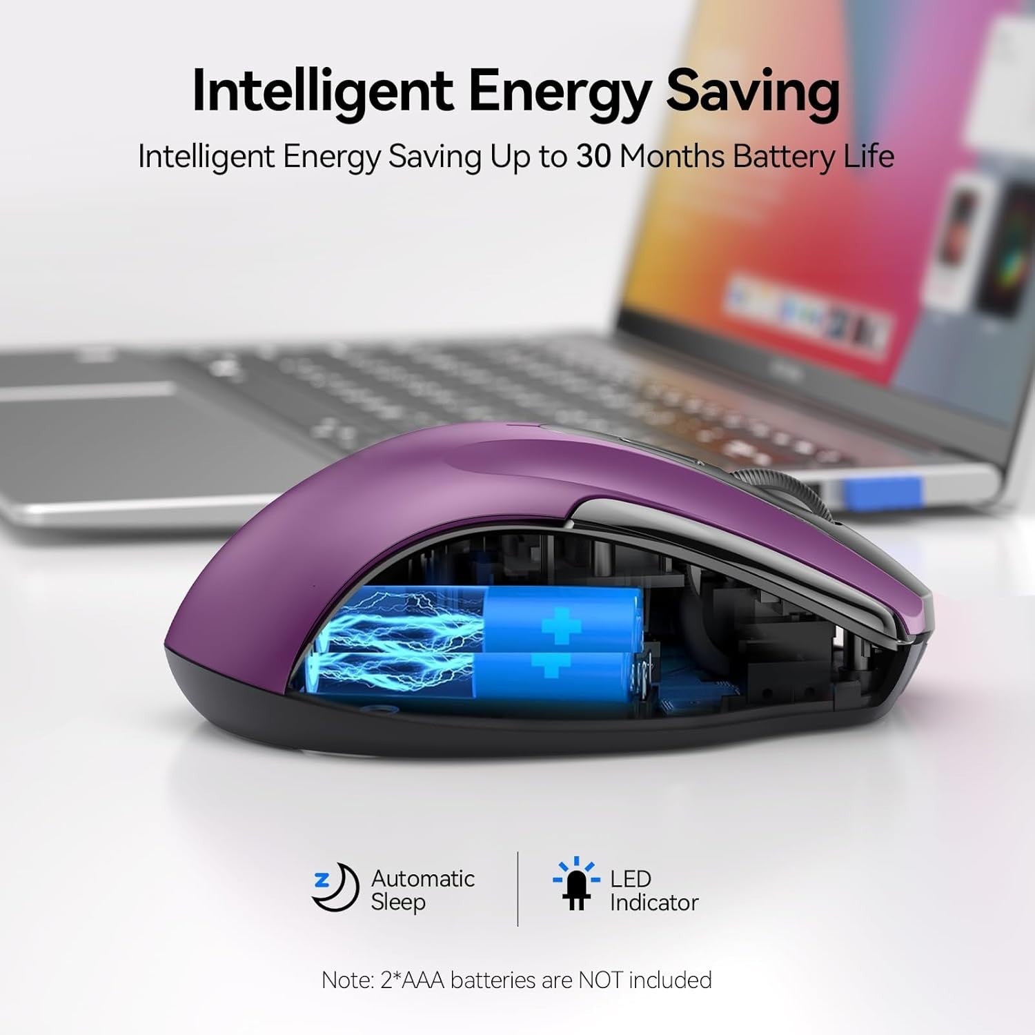 Quiet Bluetooth Wireless Mouse 4800DPI Ergonomic Rechargeable for Laptop PC