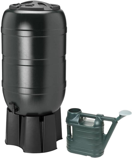 210L Garden Water Butt Kit With Tap Stand & 6.5L Watering Can