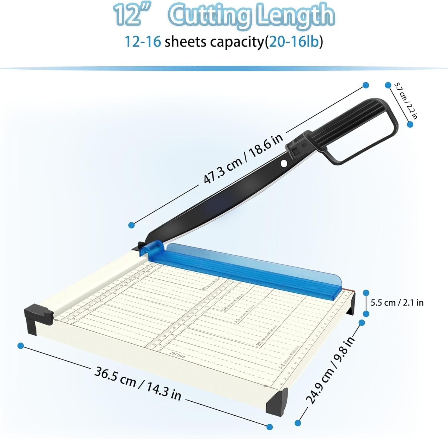 A4 Guillotine Paper Cutter 12 Sheet Heavy Duty Trimmer for Card & Craft