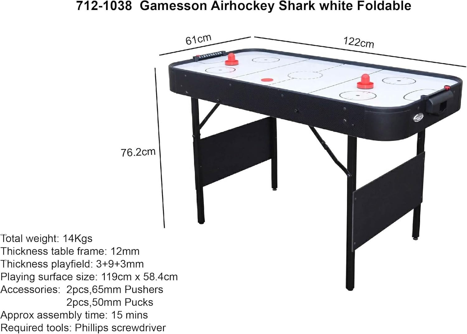 4FT Folding Air Hockey Table Manual Scorer Compact Indoor Arcade Game