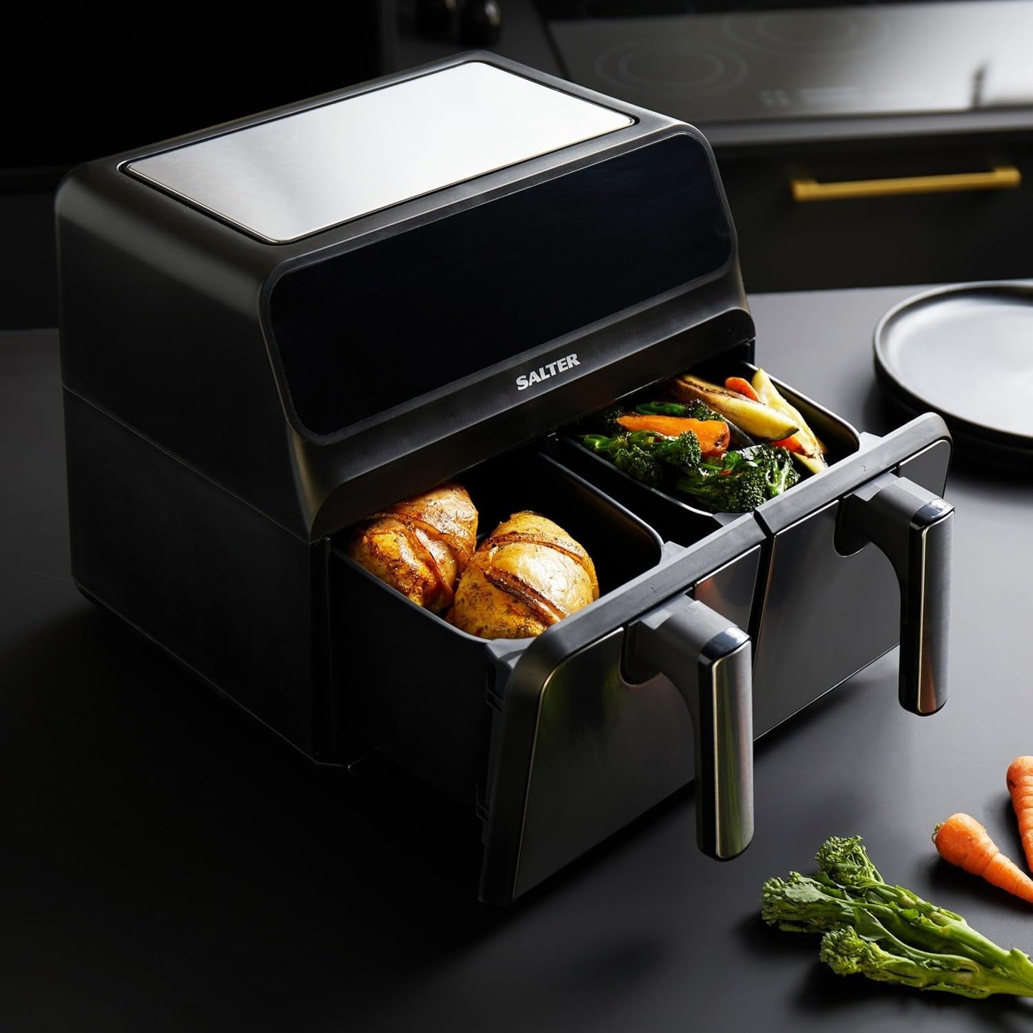 Dual Air Fryer 7.6L | Sync & Match, 10 Functions, LED Touch, Low-Oil, 1700W
